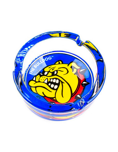 CENICERO CRISTAL BULLDOG LOGO COLOR