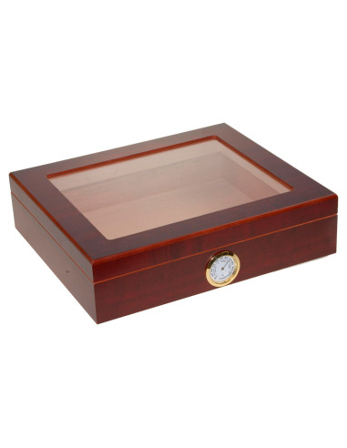 HUMIDOR ANGELO CAOBA C/VENTANA 26X22X7