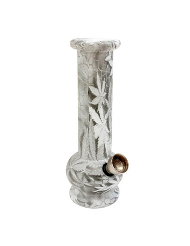 BONG CRISTAL HOJAS BRILLA EN LA OSCURIDAD 15.5CM