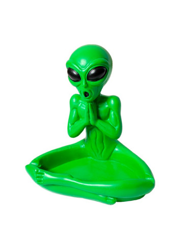 CENICERO POLIRESINA ALIEN VERDE