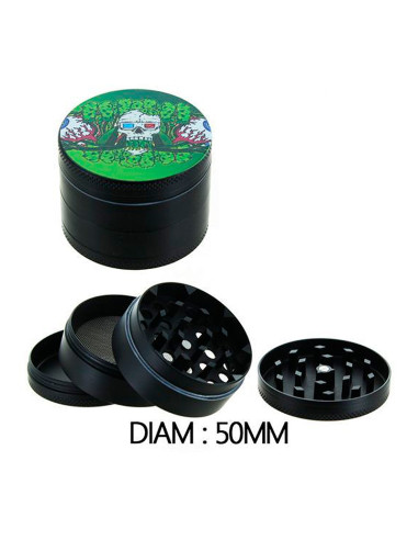 GRINDER ALUMINIO BEUZ SKULL 4 PARTES 50MM...