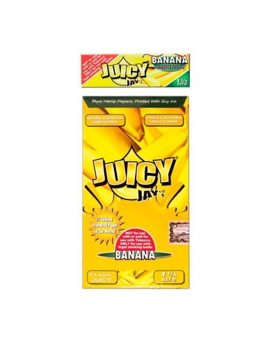 PAPEL DE FUMAR JUICY JAY'S 1 1/4 BANANA (PLÁTANO) 78MM 1X24