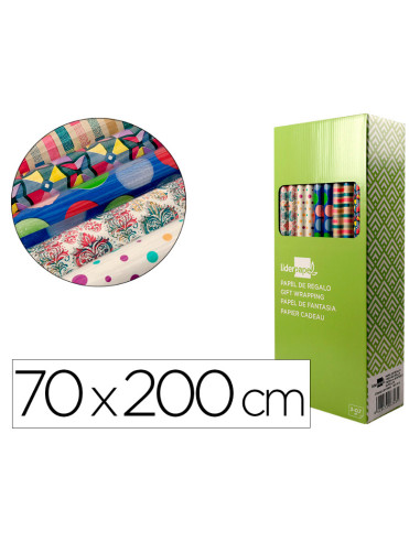 PACK.50 ROLLOS PAPEL DE REGALO LIDERPAPEL TODO AÑO 60GR