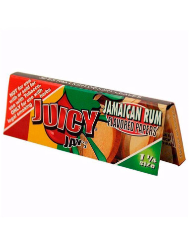 PAPEL DE FUMAR JUICY JAY'S 1 1/4 JAMAICAN RUN (RON JAMAICANO) 1X24