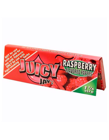 PAPEL DE FUMAR JUICY JAY'S 1 1/4 RASPBERRY (FRAMBUESA) 1X24