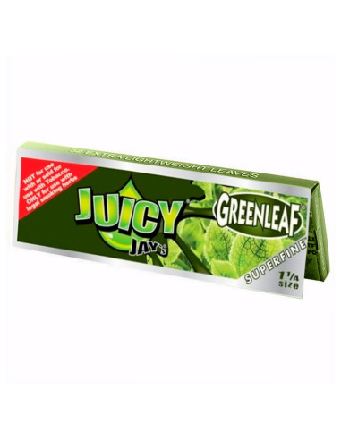 PAPEL DE FUMAR JUICY JAY'S 1 1/4 GREEN LEAF (HIERBABUENA) 1X24