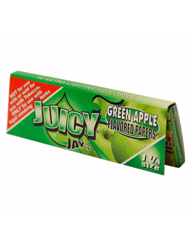 PAPEL DE FUMAR JUICY JAY'S 1 1/4 GREEN APPLE (MANZANA VERDE) 1X24