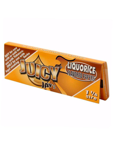 PAPEL DE FUMAR JUICY JAY'S 1 1/4 LIQUORICE (REGALÍZ) 1X24