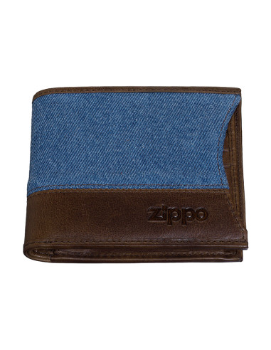 CARTERA VAQUERA ZIPPO MONEDERO ZUL Y MARRON