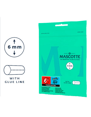 EXP. 120 FILTROS MASCOTTE MENTHOL 6 MM 1X10