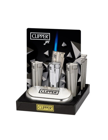 ENCENDEDOR CLIPPER METAL JET FLAME SILVER 1X12