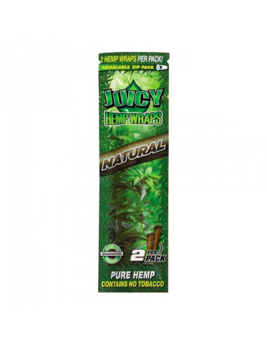 PAPEL DE FUMAR SABORES JUICY HEMP WRAPS NATURAL ORIGINAL 2 BLUNTS 1X25