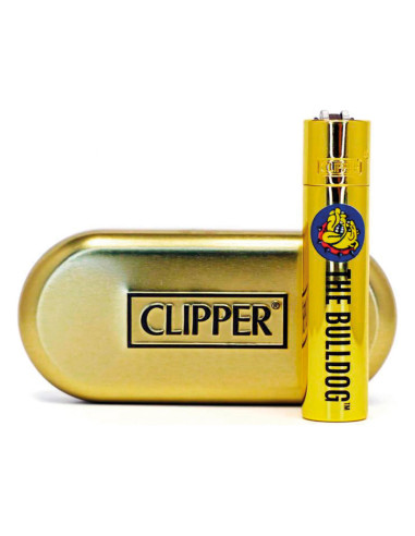 ENCENDEDOR CLIPPER BULLDOG METAL GOLD 1X12..