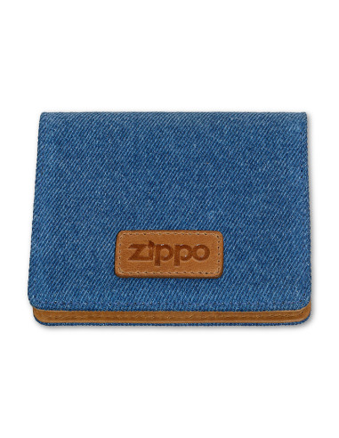 TARJETERO VAQUERO ZIPPO AZUL & CUERO