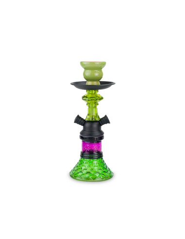 SHISHA CRISTAL 27CM VERDE/LILA 1 MANGUERA