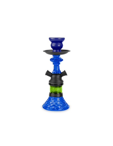 SHISHA CRISTAL 27CM AZUL/VERDE 1 MANGUERA