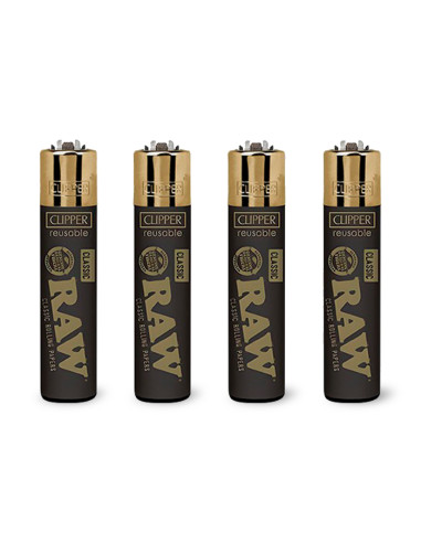 ENCENDEDOR CLIPPER RAW BLACK & GOLD 1X48