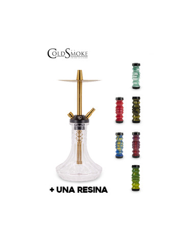 SHISHAS COLD SMOKE ARROW MINI GOLD 38CM + MÁSTIL RESINA