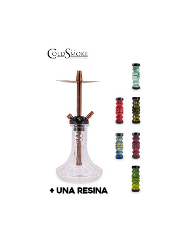 SHISHAS COLD SMOKE ARROW MINI GOLD ROSE 38CM + MÁSTIL RESINA