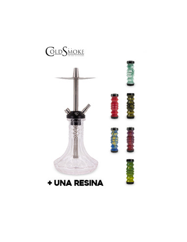 SHISHAS COLD SMOKE ARROW MINI SILVER 38CM + MÁSTIL RESINA