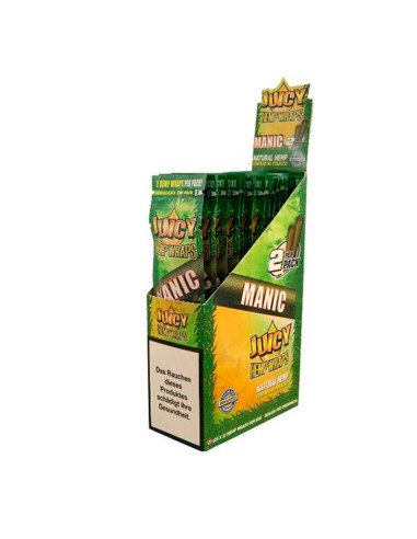 PAPEL DE FUMAR SABORES JUICY HEMP WRAPS MANIC (MANGO) 2 BLUNTS 1X25