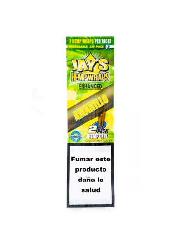 PAPEL DE FUMAR SABORES JUICY HEMP WRAPS AMARILLO (CÍTRICO) 2 BLUNTS 1X25