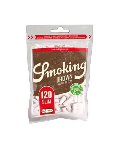 FILTROS SMOKING BROWN SLIM 120  6MM+PAPEL 1X10