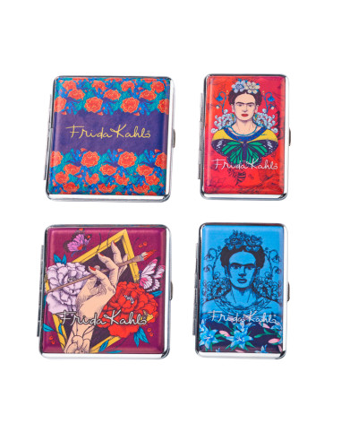 EXP.12 PITILLERAS METAL CHAMP FRIDA KAHLO 20&12 CIGARRILLOS..