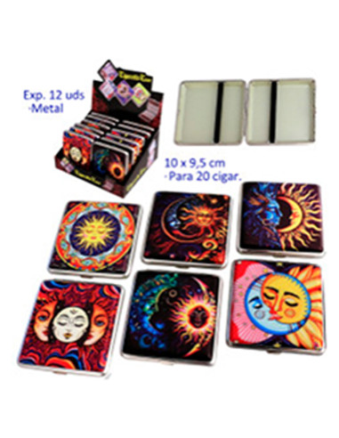 EXP.12 PITILLERAS METAL SUN & MOON  (9.5 X X10CM)