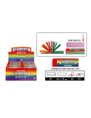 FILTROS TIPS ELEMENTS RAINBOW PERFORATED 1X50