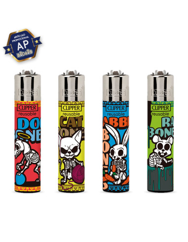 ENCENDEDOR CLIPPER DEATH ANIMALS 1 1X48