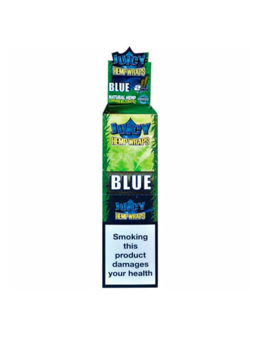 PAPEL DE FUMAR SABORES JUICY HEMP WRAPS BLUE (BLUEBERRY) 2 BLUNTS 1X25
